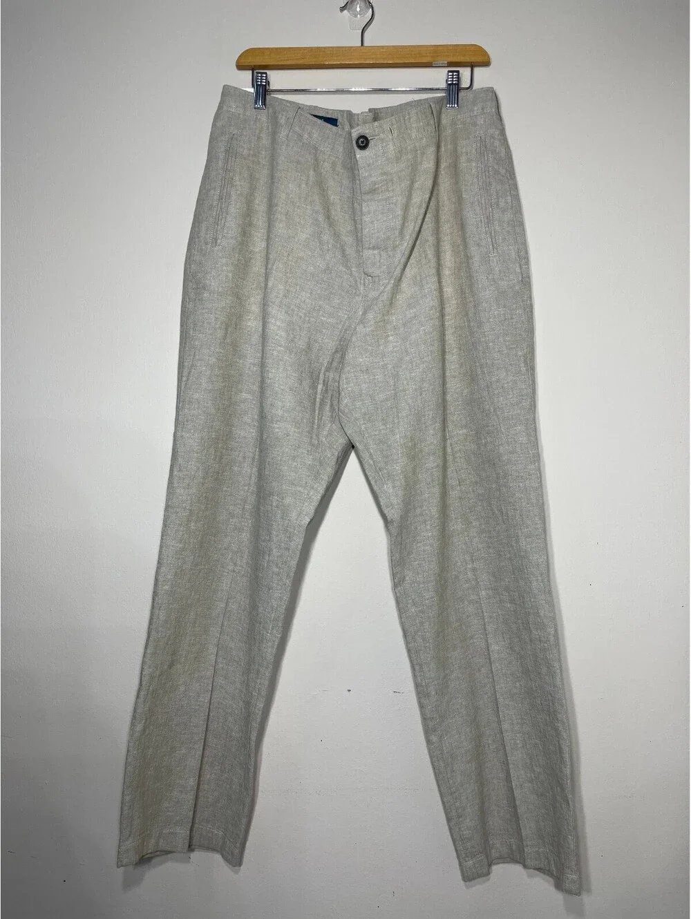 Linen Cotton Blend Trousers Coastal Old Money Summer 38